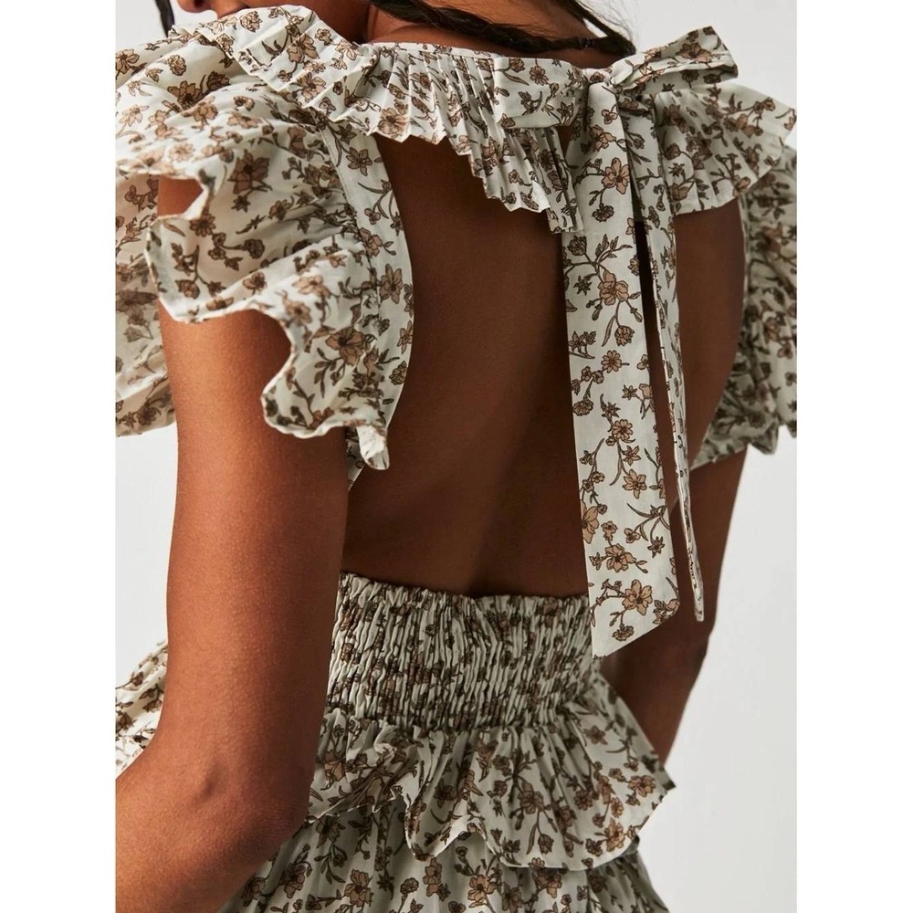 En Saison Gianna Maxi Dress Ruffled Tiered Floral Boho Free People Size Medium - Picture 5 of 14